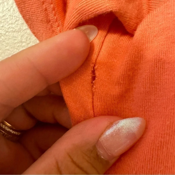 Babydoll Super Soft Tie-Front Off-Shoulder Top Wild Orange Size 2 - Picture 7 of 9